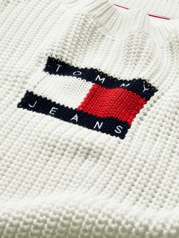 Tommy  Jeans TJW CENTER FLAG SWEATER biely