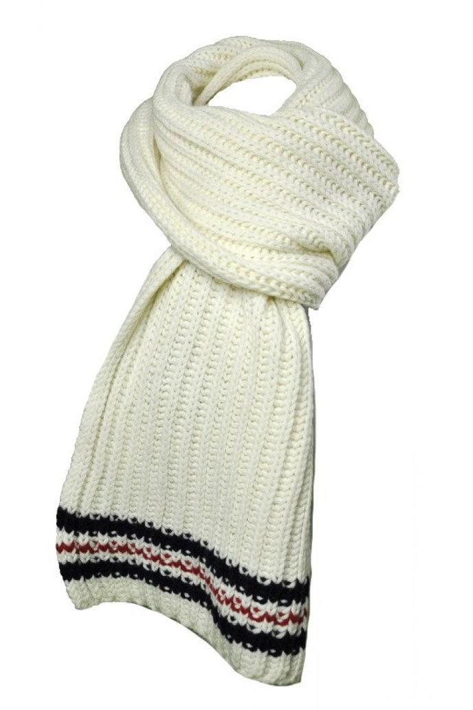 RIB STRIPE SCARF biely