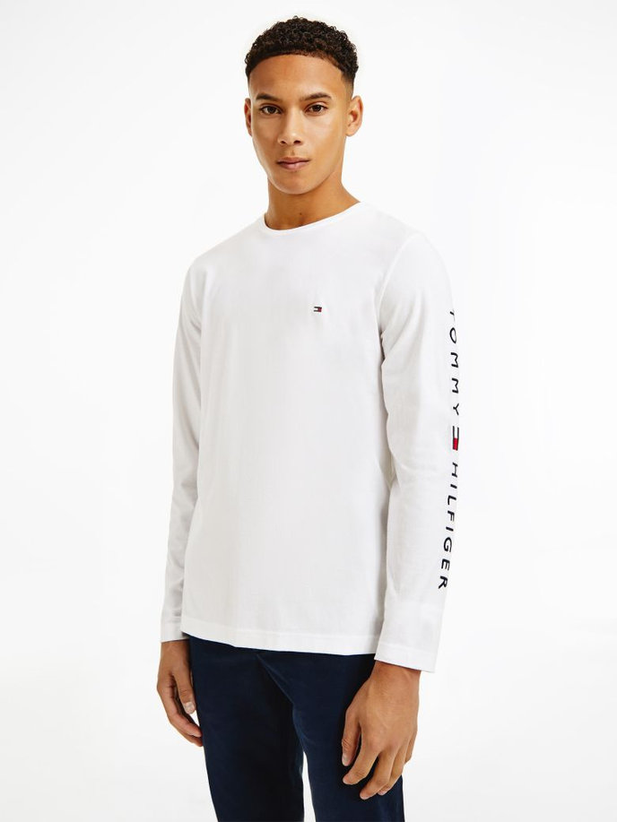 TOMMY LOGO LONG SLEEVE TEE biele