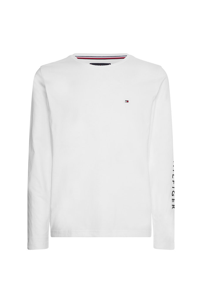 TOMMY LOGO LONG SLEEVE TEE biele