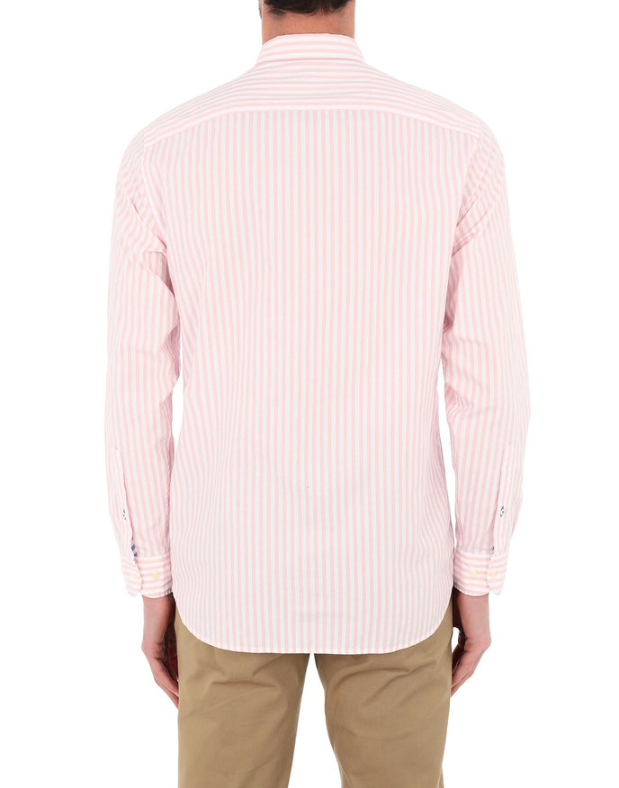 ORGANIC OXFORD STRIPE SHIRT ružovo-biela