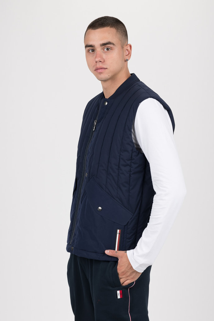 STRETCH QUILTED VEST tmavomodrá