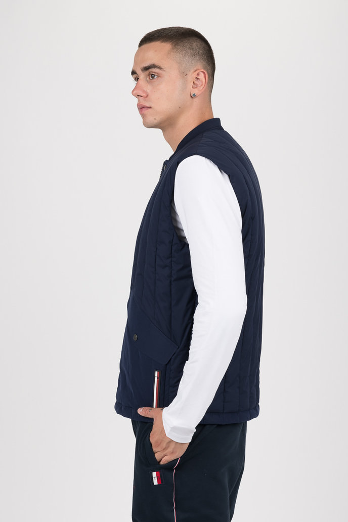 STRETCH QUILTED VEST tmavomodrá