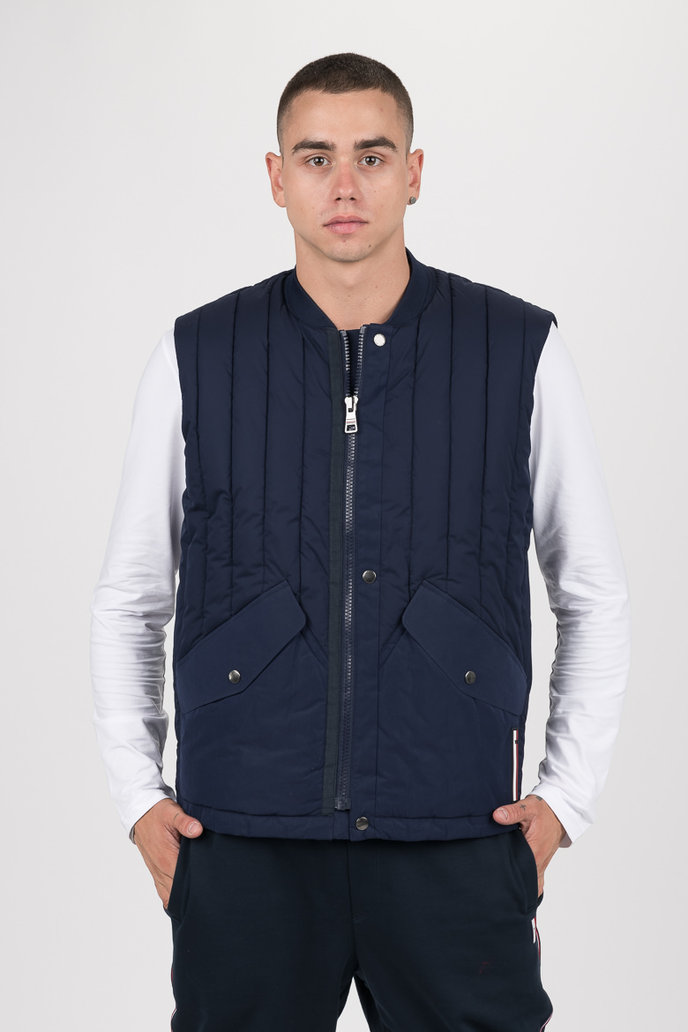 STRETCH QUILTED VEST tmavomodrá