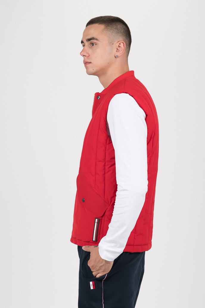 STRETCH QUILTED VEST červená