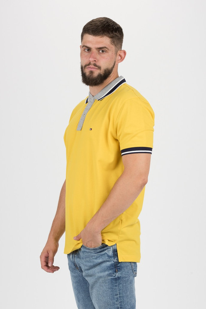 CONTRAST PLACKET REGULAR POLO žlté