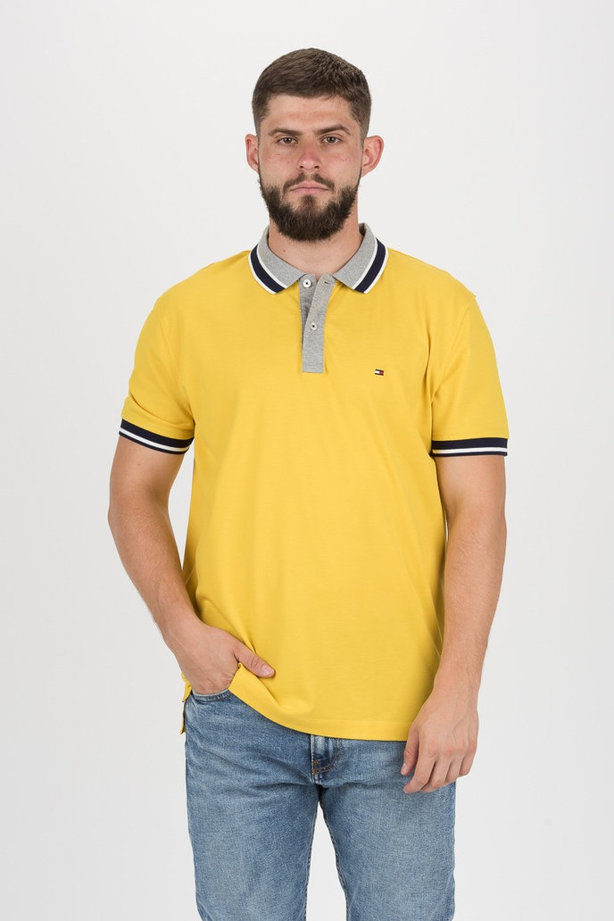 CONTRAST PLACKET REGULAR POLO žlté