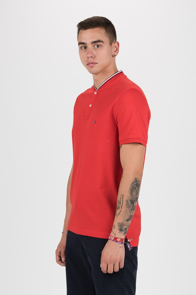 BASEBALL COLLAR SLIM POLO červené