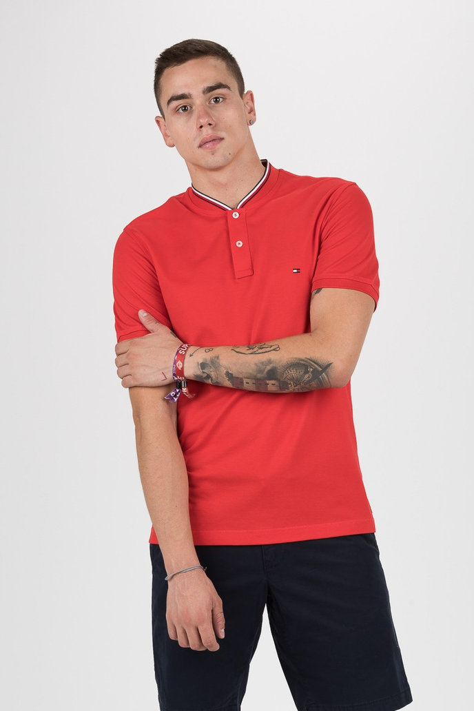 BASEBALL COLLAR SLIM POLO červené