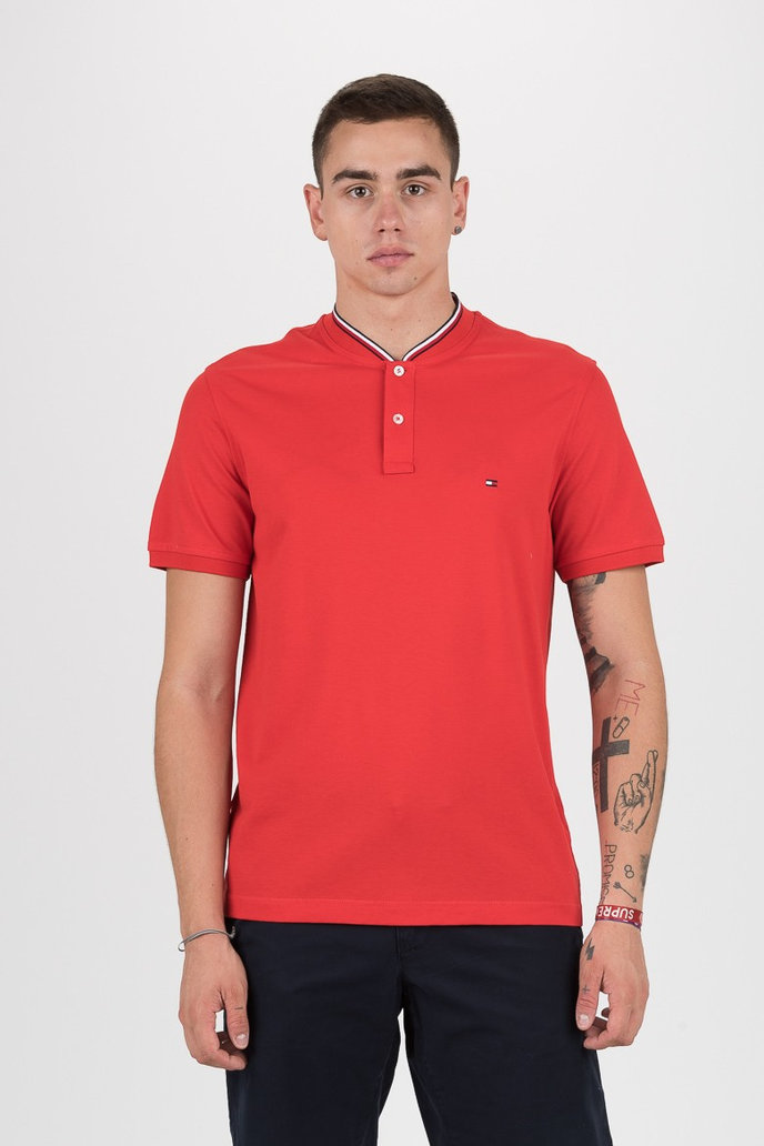 BASEBALL COLLAR SLIM POLO červené