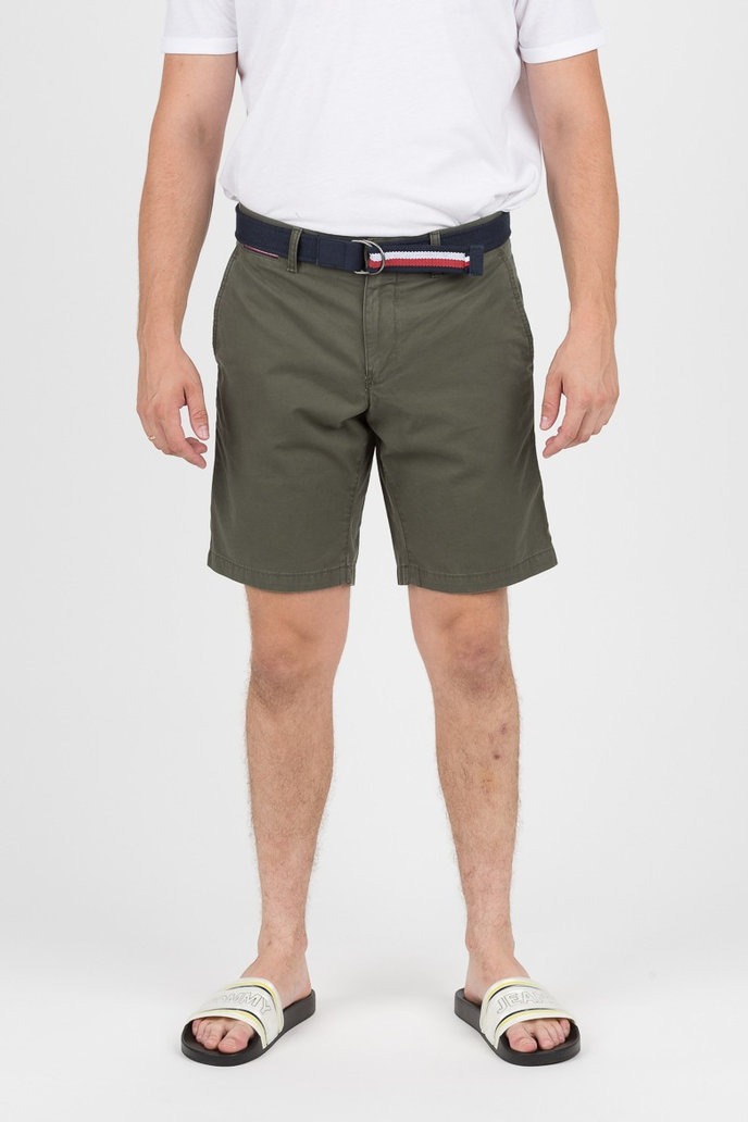 TOMMY HILFIGER BROOKLYN SHORT LIGHT TWILL BELT zelené