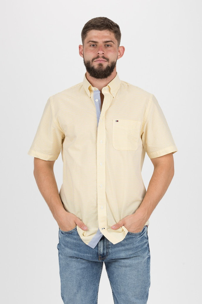 TOMMY HILFIGER CLASSIC STRIPE SHIRT S/S svetložlto-biela