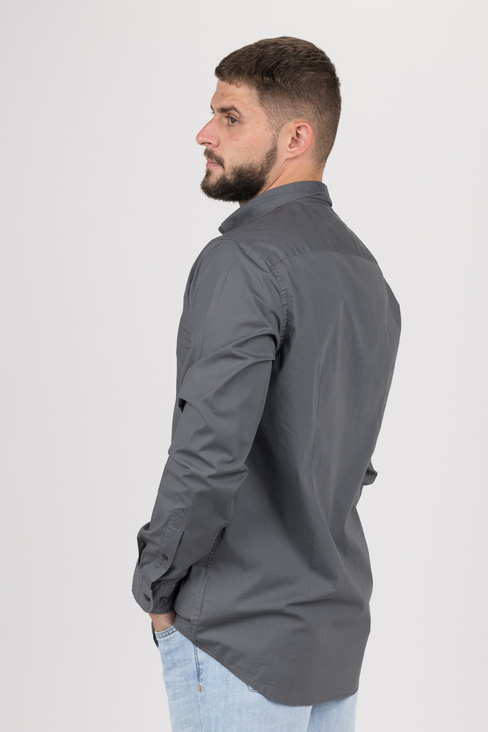 TOMMY HILFIGER SLIM STRETCH POPLIN SHIRT šedá