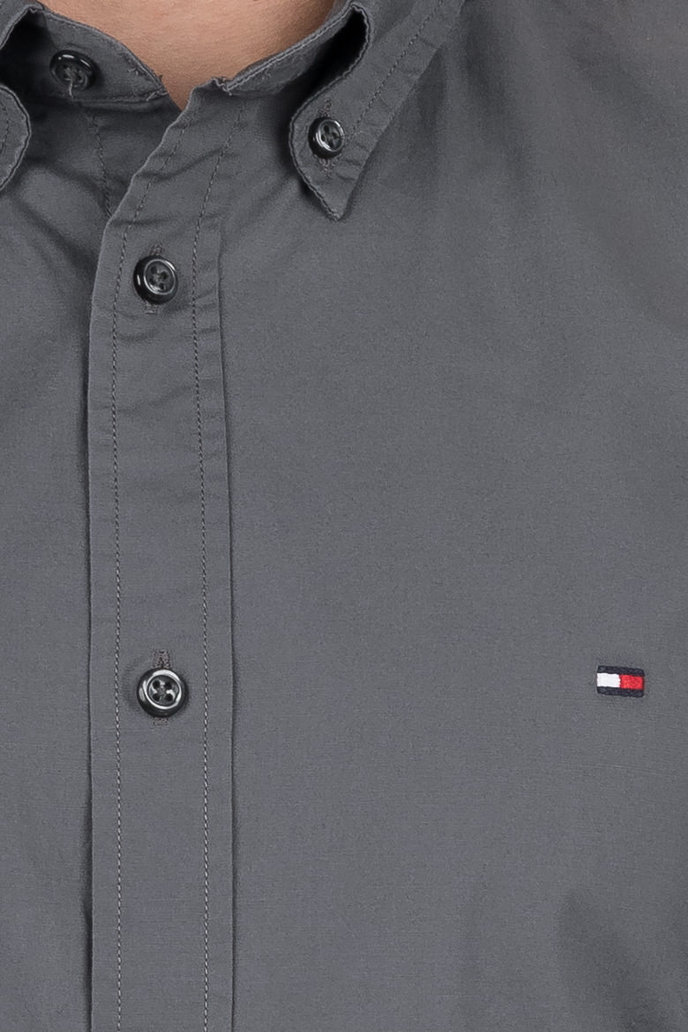 TOMMY HILFIGER SLIM STRETCH POPLIN SHIRT šedá