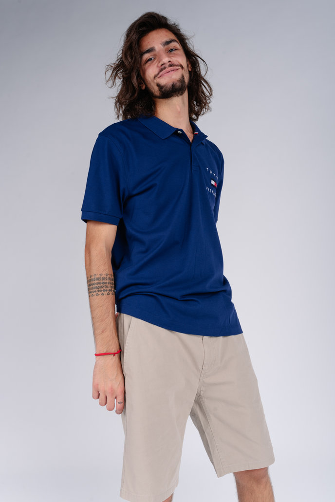 TOMMY FLAG HILFIGER REG POLO tmavo modré