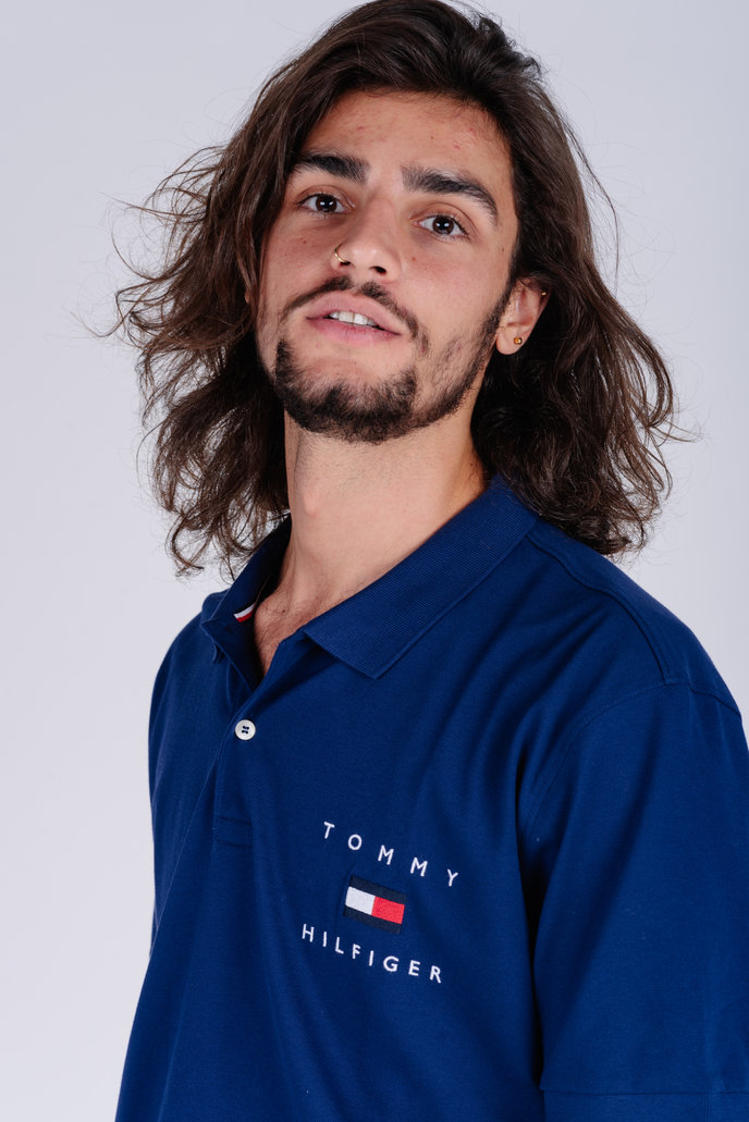 TOMMY FLAG HILFIGER REG POLO tmavo modré