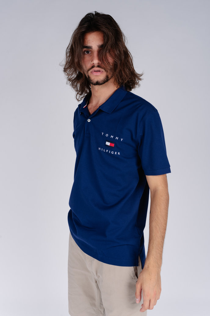 TOMMY FLAG HILFIGER REG POLO tmavo modré