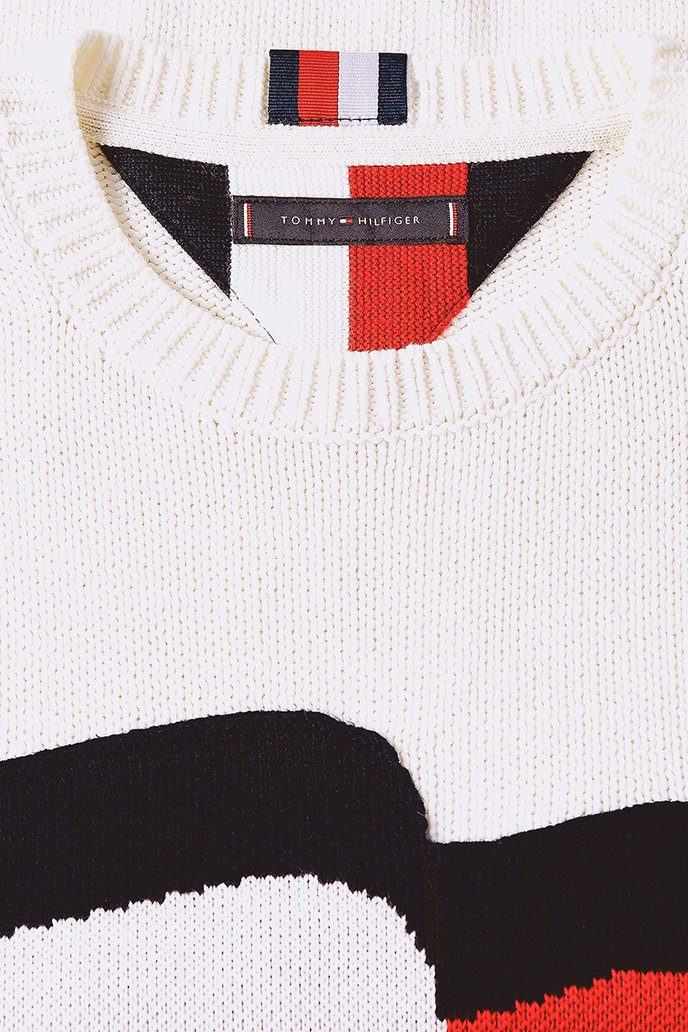 Tommy Hilfiger SBIG GRAPHIC SWEATER biely