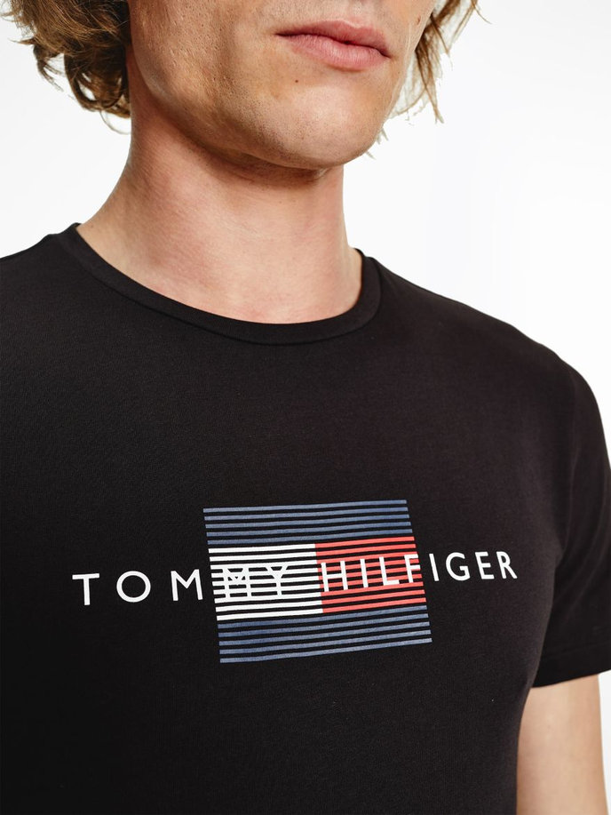 Tommy Hilfiger LINES HILFIGER TEE čierne