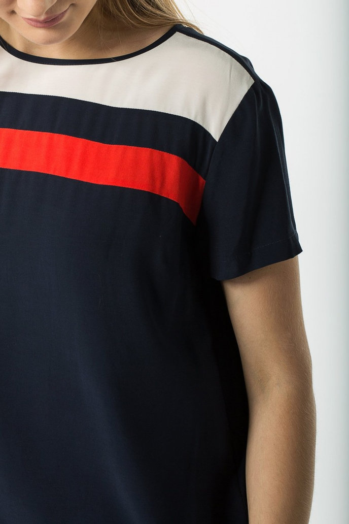 TOMMY HILFIGER JOSIE TOP SS modré