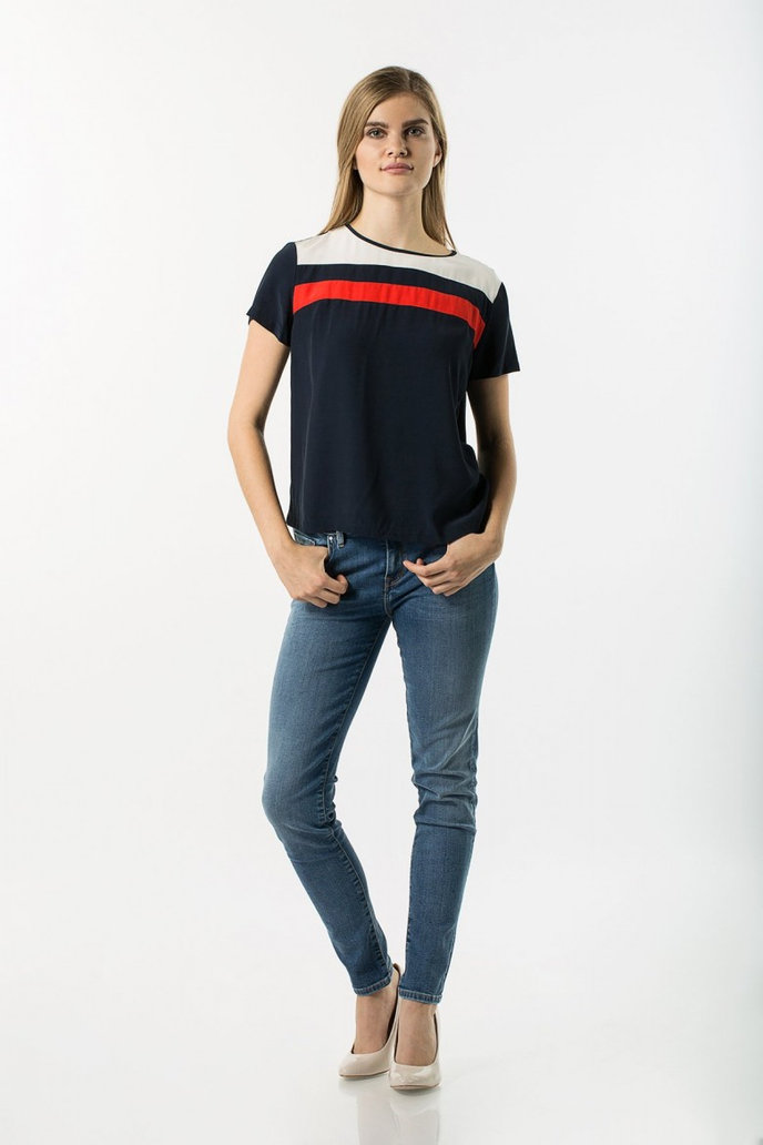 TOMMY HILFIGER JOSIE TOP SS modré