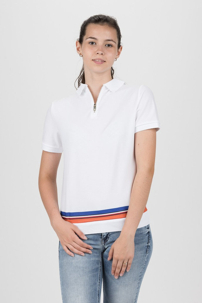 TOMMY HILFIGER CHRISTINE STR PQ POLO SS biele