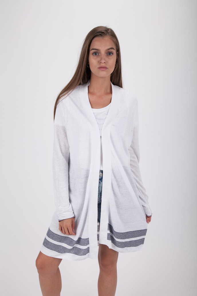 TOMMY HILFIGER TILDY OPEN CARDI biely