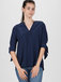 TOMMY HILFIGER FALLEEN BLOUSE 3/4 SLV tmavomodrá