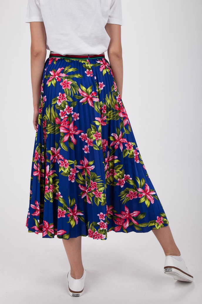 TOMMY HILFIGER ERICA MIDI SKIRT modrá