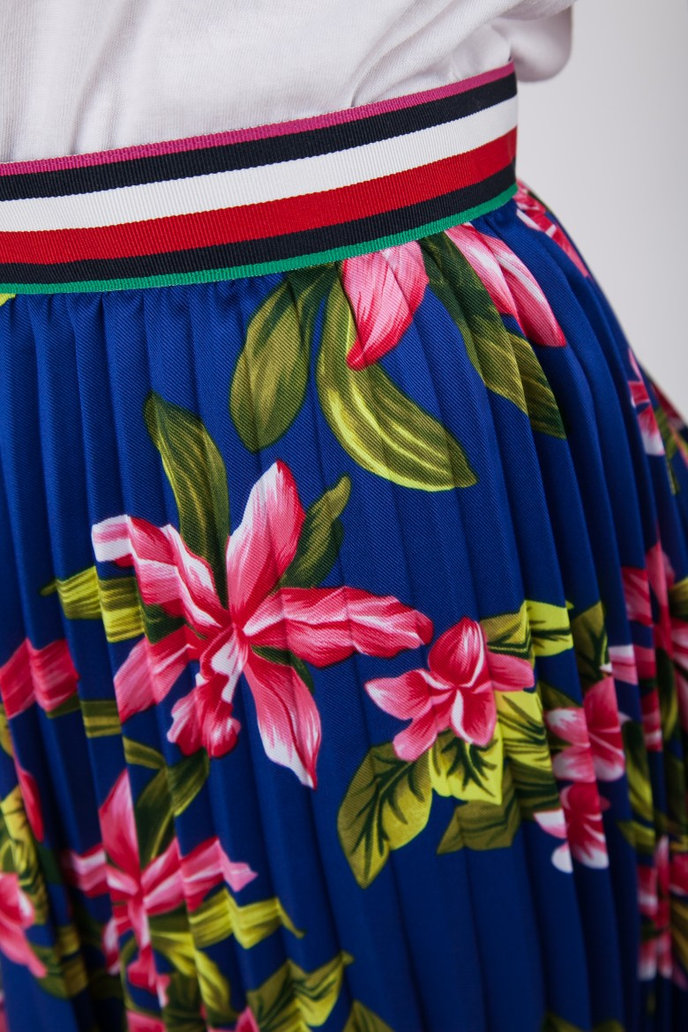 TOMMY HILFIGER ERICA MIDI SKIRT modrá