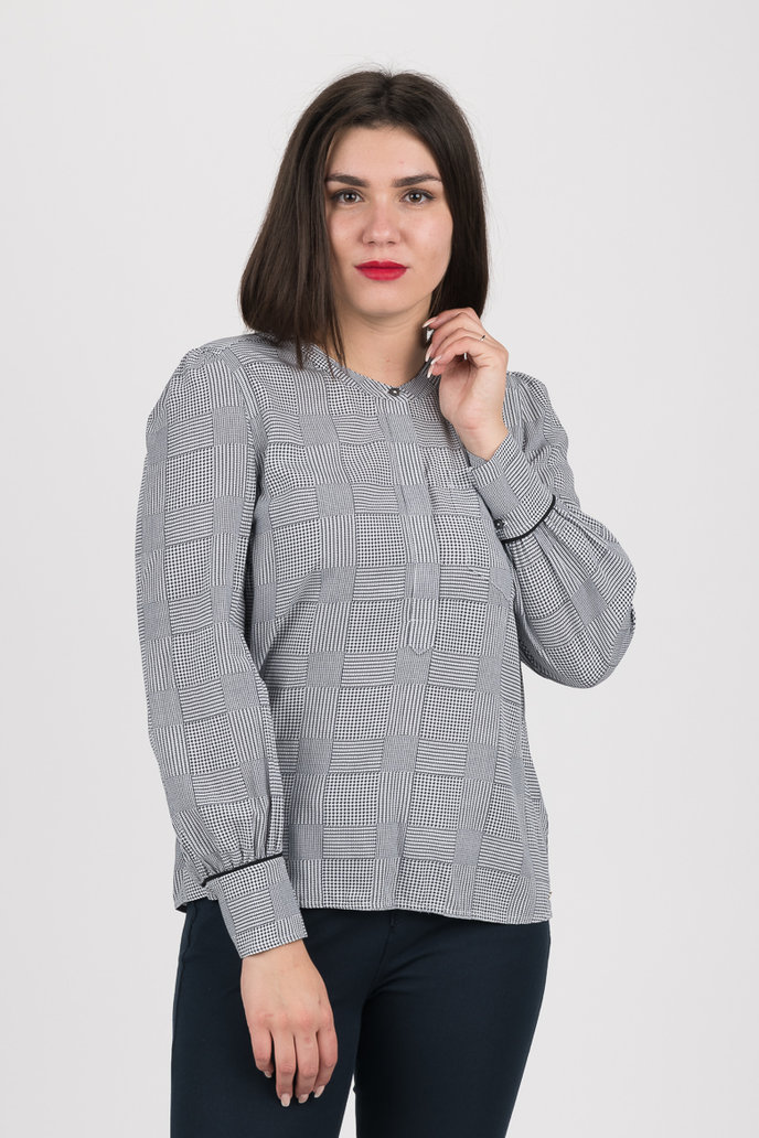 TH ESSENTIAL P-OVER BLOUSE LS čierno-biela