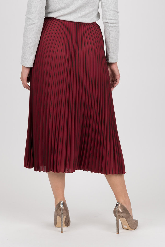 TH ESSENTIAL MIDI SKIRT červeno-hnedá