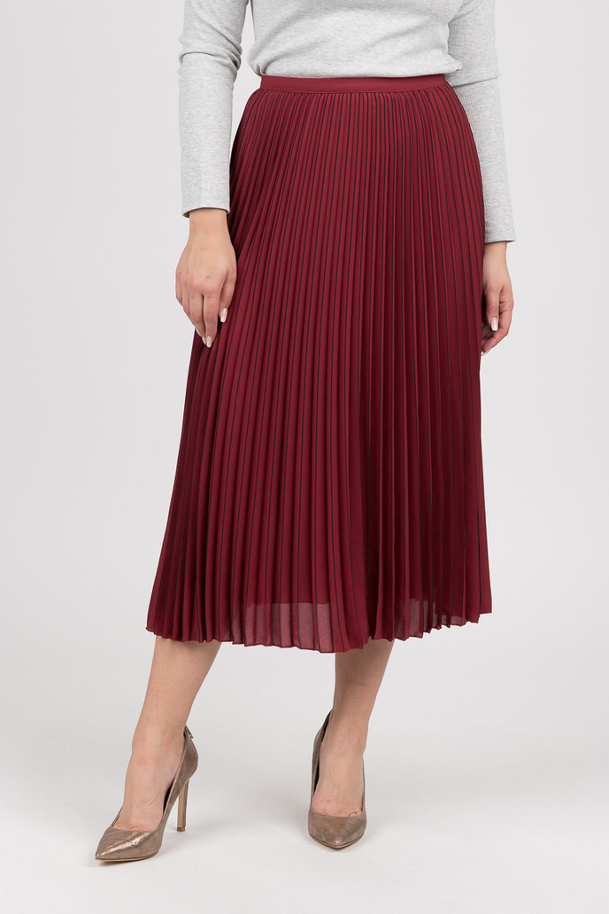 TH ESSENTIAL MIDI SKIRT červeno-hnedá