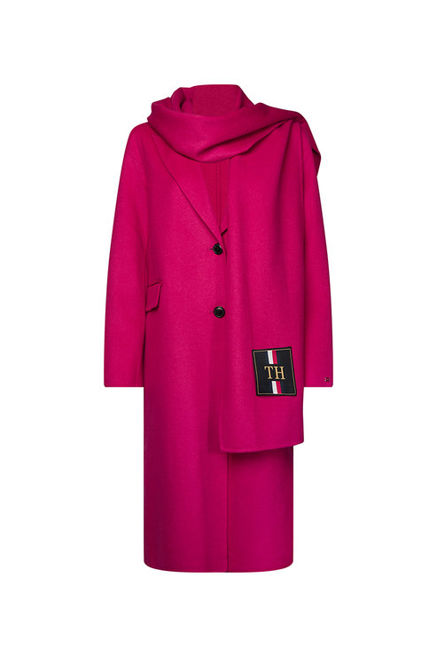 Kabát - BIANCA DF SCARF COAT ružový