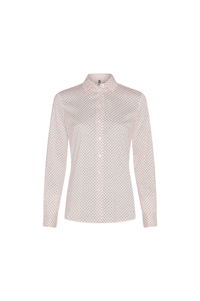 BRITTANY SLIM PRINT LS SHIRT biela