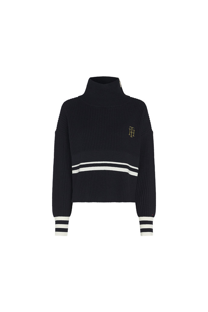 VARSITY HIGH-NK SWEATER LS čierny