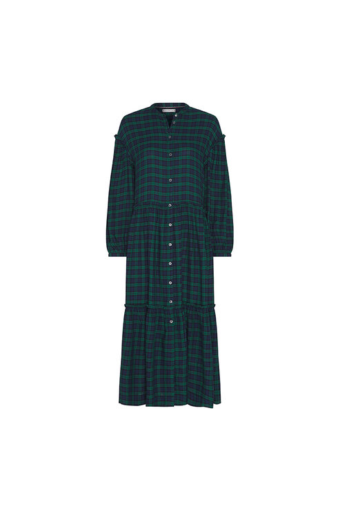 Šaty - BEA TARTAN SHIRT DRESS 3/4 SLV zelené