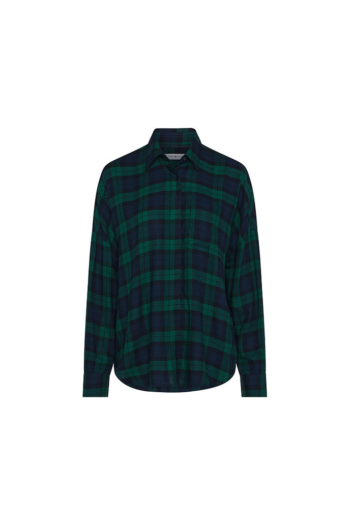 BEA TARTAN RELAXED SHIRT zelená