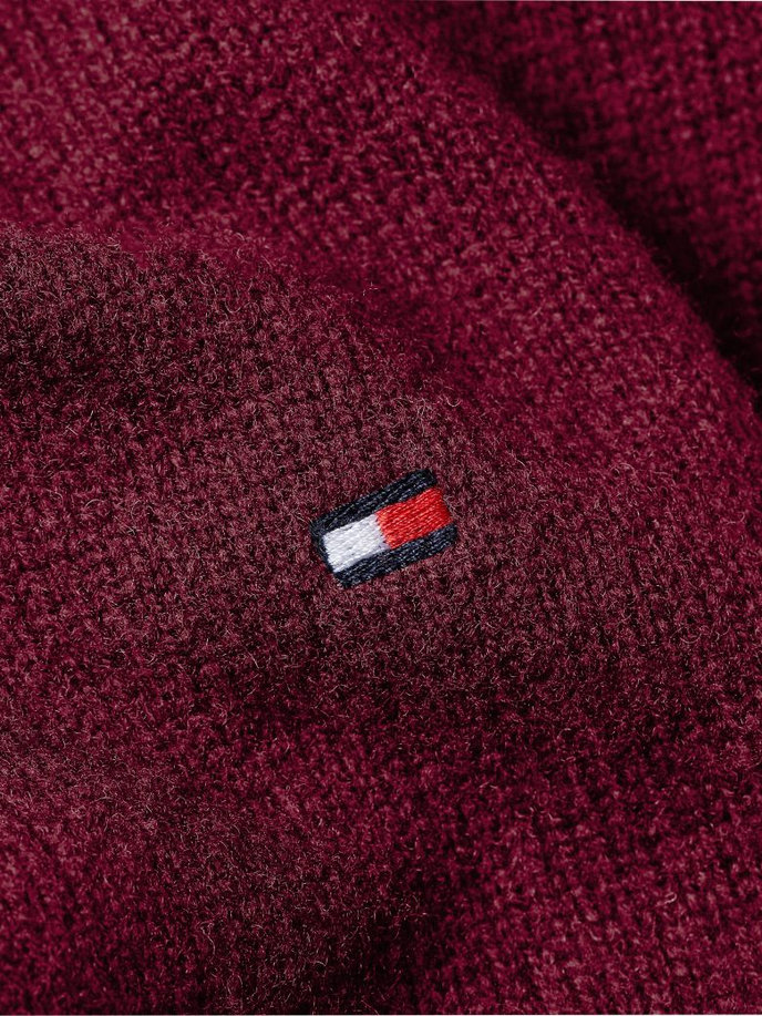 SOFTWOOL OPEN-NK SWEATER bordový