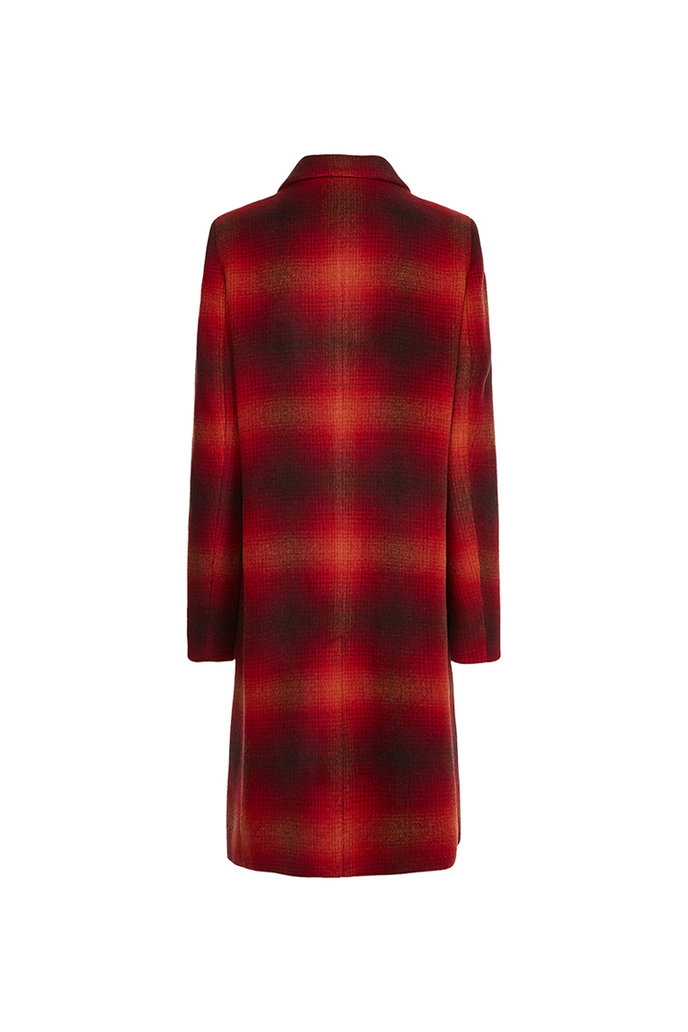 Tommy Hilfiger WOOL BLEND CHECK CLASSIC COAT sivý
