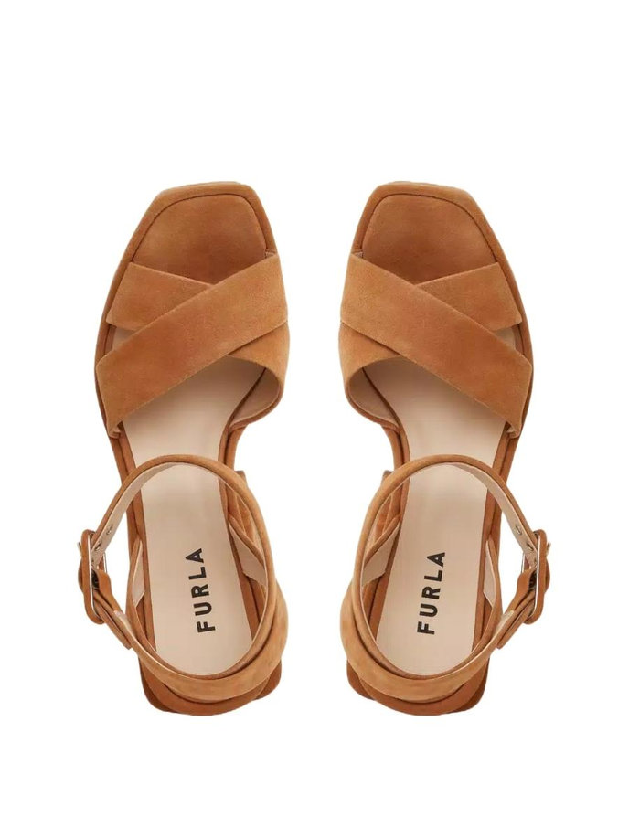 FURLA CROSS PLATFORM SANDAL T. 110 - CAMOSCIO hnedé