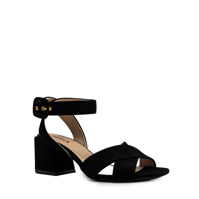 FURLA CROSS  SANDAL T.60 - CAMOSCIO čierne