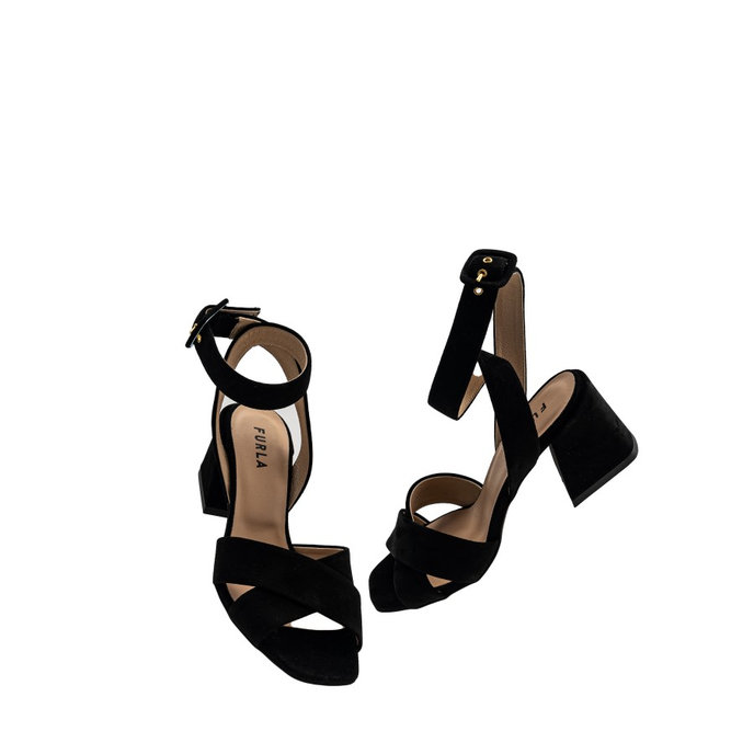 FURLA CROSS  SANDAL T.60 - CAMOSCIO čierne