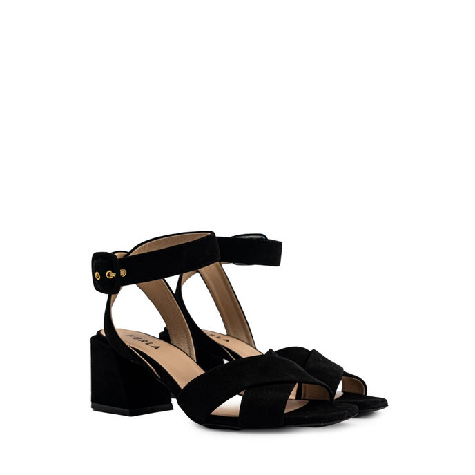 FURLA CROSS  SANDAL T.60 - CAMOSCIO čierne